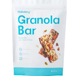 Thanh Ngũ Cốc Crunchy Granola Bar Không Đường Tinh Luyện Hebekery - 200g
