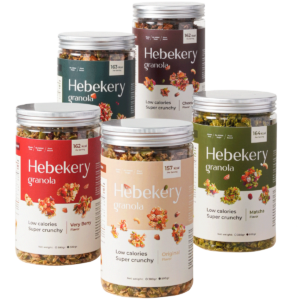 Granola Low Calories Siêu Giòn 5 Vị Hebekery - Ngũ Cốc Ăn Kiêng, Ăn Vặt Healthy Dinh Dưỡng Cho Mẹ Bầu