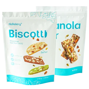 Combo 250gr Bánh Ăn Vặt Biscotti Nguyên Cám Không Đường Tinh Luyện + 200gr Thanh Ngũ Cốc Gạo Lứt Ăn Kiêng